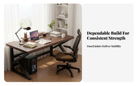 Versatile Use Rectangular Desk with Metal Legs Minimalist Design Rectangular Metal Leg Desk Sturdy Construction Writing Table Ample Workspace for Students, Home Office Workers, Parents, Bedroom, Study Room