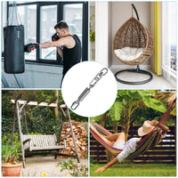 4 Pieces Stainless Steel Suspension Chair Chair Coil Kit 360° Swivel Heavy Duty Coil Set 250kg Load Capacity for Garden, Patio