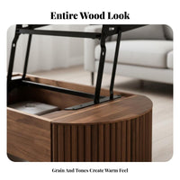 Nordic Design Lift-Top Coffee Table Multi-Functional Lift-Top Storage Table Space-Saving Living Room Furnishing Multipurpose Use for Apartment Dwellers, Telecommute Workers, Homeowners, Small Areas, Home Office, Lounge Area