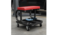 Rolling Technician Seat Thickened Frame Technician wheeled Seat Tool Tray Garage Work Stool