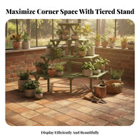 Multi-Level Corner Rack Space Saving Display Shelf Easy Assembly for Living Room