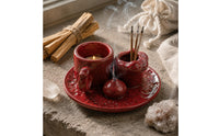 Ceramic Incense Burner Holder Multi-Use Tabletop Incense Holder Ash Catcher Decor Piece for Dining Table, Altar