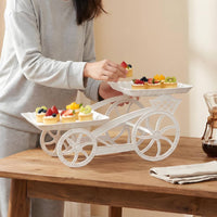 White Party Cake Stand Detachable Plates Double-Layer Cake Stand Food Safe