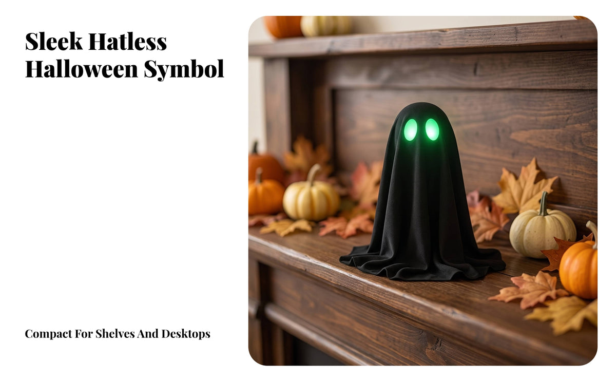 Spooky Cloth Spirit with Glowing Eyes | Soft draped Base, Halloween spirit Decoration, for Entryway