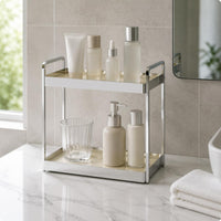 Double Layer Desktop Organizer No Makeup Stand Space Saving for Bathroom