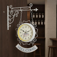 Double Sided Wall Timepiece Easy to Read House Decoration for Living Room, Patio