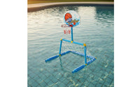 Buoyant Basketball Hoop and Soccer Goal Material Pool Basketball Soccer Game Puncture-Resistant Inflatable Pool Game Set for Kids, Backyard