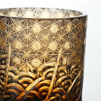 Hand-Engraved Crystal Glass Whiskey Glass, Japanese Style