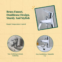 Brass faucet with dual temp control