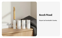 Replaceable Refill Sticky Lint Roller Easy Peel Sheets Wooden Handle Lint Roller Diagonal Tear Design for Away Ice Workers, Home