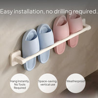 Stainless Steel Wall Slipper Rack, No-Drill, Draining Design