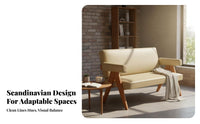 3 Pieces Circular Table with 2 Shell Chairs Wabi-Sabi Aesthetic Cafe Set Space-Saving Curved Rearrest for Two People