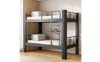 Double Bunk Bed Matte Black Metal Bunk Bed Heavy-Duty Furniture for Roommates, Students, Shared Bedrooms, Dorm Rooms Housing