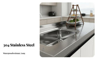 Rust Resistant Kitchen Cabinet with Sink Waterproof Stainless Steel Sink with Storage Easy to Clean Stainless Steel Countertop Cabinet Sturdy Construction for Homeowners, Renters, Landlords, Small Apartment, Laundry Room, Garage, Pantry
