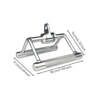 Cable Machine Handle with Eyelet Silver Toned metalBar Handle Textured Grip Lat Pulldown Bar for Weightlifters, Strength Training, Home Gym