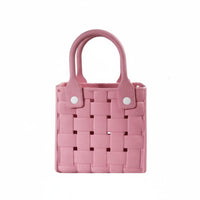 EVA Basket Bag Waterproof Plastic Woven Handbag Lightweight for Commuting, Beach