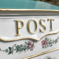 Surface-Mounted Mailbox Easy to Mount Outdoor Mail Box Floral Pattern Front Porch Fixture for Entrance