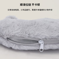 卡通可爱猫咪毛绒笔袋 康乐屋轻便大容量多用收纳袋化妆包批发