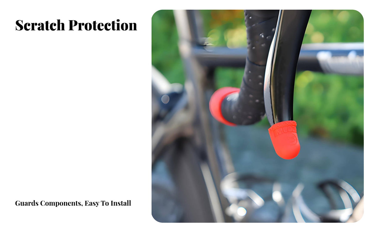 Road Bike Shifter Hood Anti-Scratch Cycle Lever Guard Cover Snug Fit Silicone Bar End Retainer for Cyclists, Bikers, Long Distance Riding