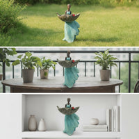 Bird Feeder with Leaf Bowl Elegant Birdbath Hardy for Patio