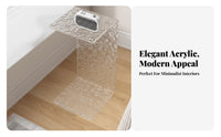 C-Shaped Side Table Transparent Look C-Shaped Table Multi-Purpose for Bay Window