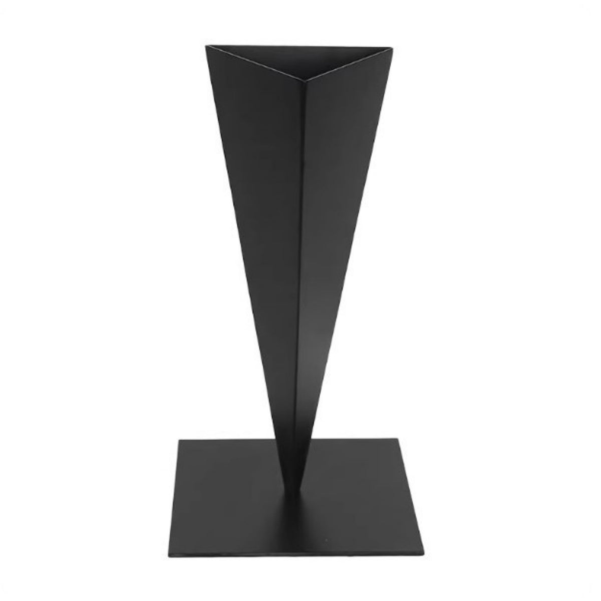 Iron Vase with Square Base Modern Triangular Vase Contemporary Vessel for Aesthetic Minimalism Advocates, Florists, Entryway, Hotel