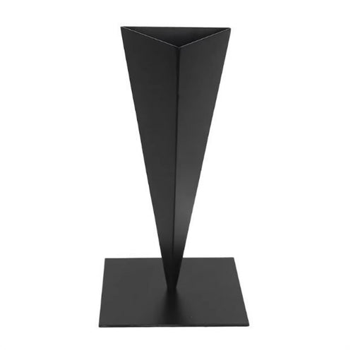Iron Vase with Square Base Modern Triangular Vase Contemporary Vessel for Aesthetic Minimalism Advocates, Florists, Entryway, Hotel