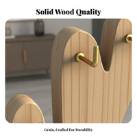 Solid Wood Wooden Key Holder Stand Multi-Purpose Desktop Organizer with Key Hooks Spacious Tray-All for Nightstand, Office