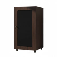 Amplifier Floor Cabinet with Reinforced Frame Mobile Audio Rack Cabinet Ventilated Mesh Door Lockable Wheels Suitable for Djs Artists KTV Room Stage