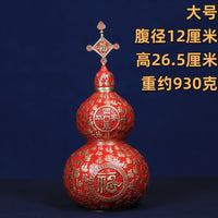 黄铜百福葫芦红色摆件工艺品福星高照可开盖家居客厅空心葫芦装饰
