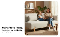 Nordic Design Three-Seater Fabric Sofa sturdy Wood Frame Living Room Furniture space-saving Size 3-Person Couch Sturdy Construction for Apartment Dwellers, Small Families, Office Workers, Lounge Area