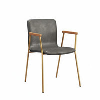 Utilitarian Design Armchair With Backrest Upholstered Armchair Minimalist Look Easy Assembly for Adults, Kitchen, Office