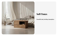 Bedside Nightstand Distressed Finish Side Table Minimalist Design for Homeowners