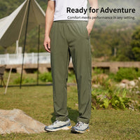 Tracksuit Bottoms Men Ice Silk Nylon for Running and Walking, Joggers with Quick Dry Breathable Material