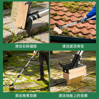 Long-Handled Weeding Brush with Wire Bristles for Garden and Courtyard Cleaning