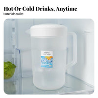 Water Pitcher with Lid High Temperature Resistant Water Pitcher with Lid Sturdy Large Capacity Beverage Jug for Hosts, Kitchen, Home, Parties