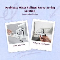 Brass Faucet Splitter, Double Outlet Adapter, Kitchen Sink Connector, Universal Copper Converter