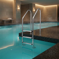 304 Stainless Steel Pool Ladder with Anti-Slip Steps Corrosion-Resistant in-Ground Pool Ladder Long-Lasting Textured for Homeowners
