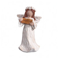 Angel Figurine Floral Crown Welcome Angel Figurine Resin