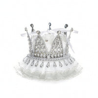 Faceted Crown Band Box Ornate Band Box with Clear Lid Compact Display Case with Clear Lid for Proposal, Wedding, Valentine's Day