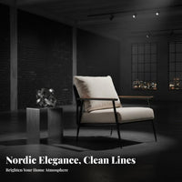 Minimalist Design Upholstered Metal Frame Chair Light Luxury Aesthetic Upholstered Single Armchair Soft and Comfortable Lounge Seat Thickly Padded Cushion for Homeowners, Readers, Office Workers, Living Room, Bedroom, Study, Reading Nook