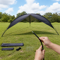Outdoor Silver-Coated Black Sunshade Rainproof Triangle Tarp for Camping and Beach
