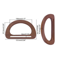 6 Pieces D-Shaped Purse Handle Premium Wooden Handles Comfortable Handles with Slot for Crochet Bags