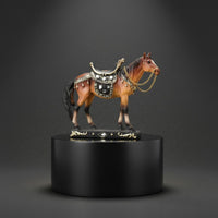 Standing Horse Figurine Saddle-Design Horse Figurine Ornate