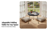 Foldable Round &coffee Table Lightweight Household Furniture Anti-Slip Feet