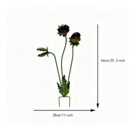 Carnivorous Flower Stake Foliage Details Three-Head Flower Stake Dark Interior