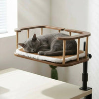 Feline Desk Bed Clamp No-Tools-Required Setup Desk Mounted Pet Bed Soft Mat