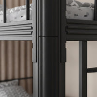 Metal Bunk Bed with Ladder Heavy Duty Bunk Bed with Ladder Space-Saving Furniture for Students, Roommates, Dormitory, Apartment Housing