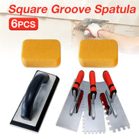 6-Piece Square Groove Trowel Set, Stainless Steel, Rust and Corrosion Resistant
