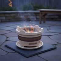 Retro Pottery Ember Brazier Multi-Functional Chinese Clay Brazier Multifunctional Earthenware for Indoor, Outdoor, Camping